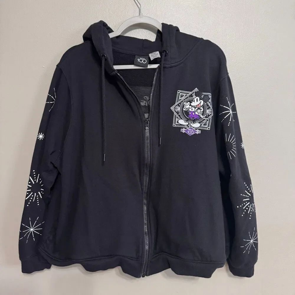 Disneyland 100 Zip Up Hoodie Black size 1X